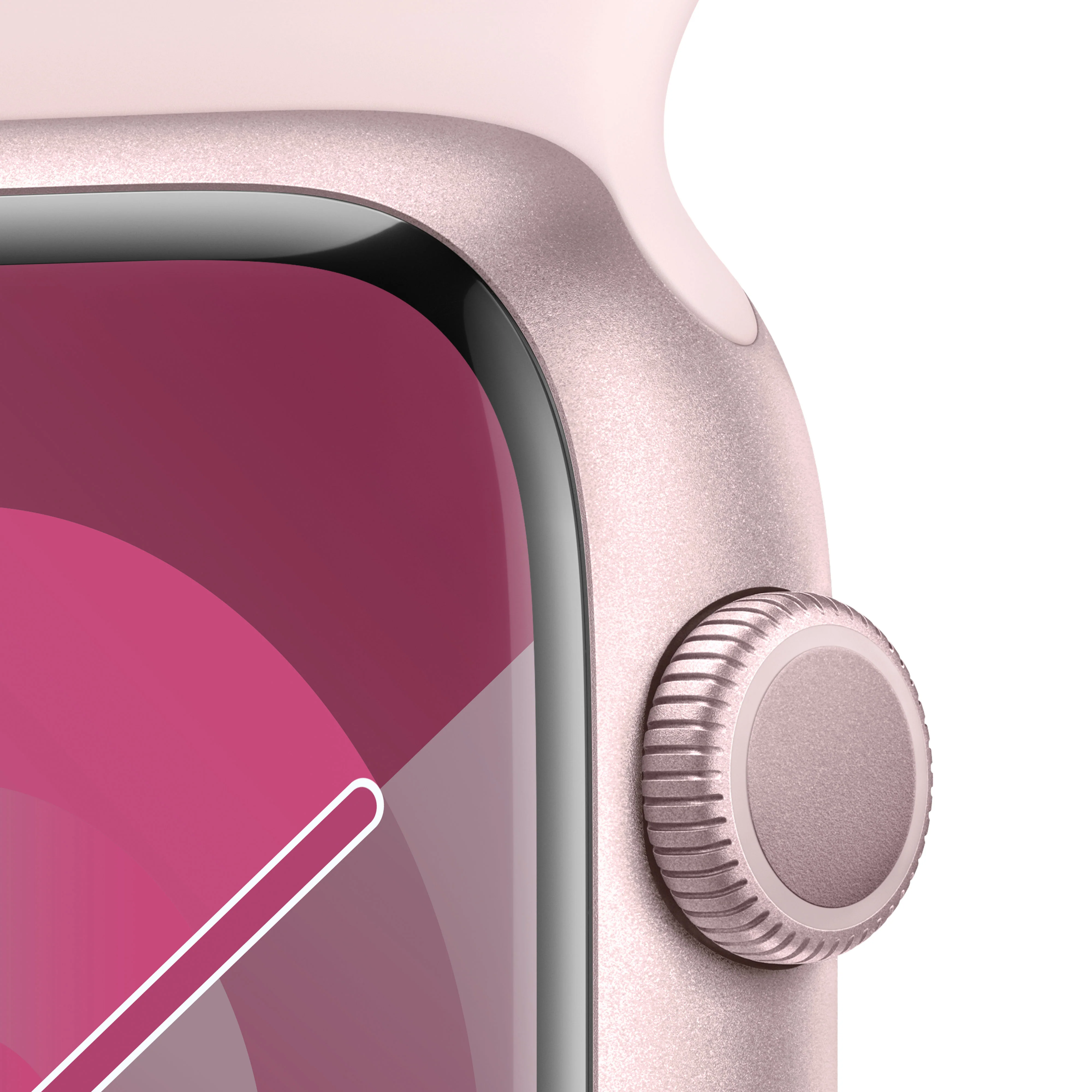 Apple Watch Series 9 GPS 45mm Pink Aluminium Case with Light Pink Sport Band - M/L - Image 4