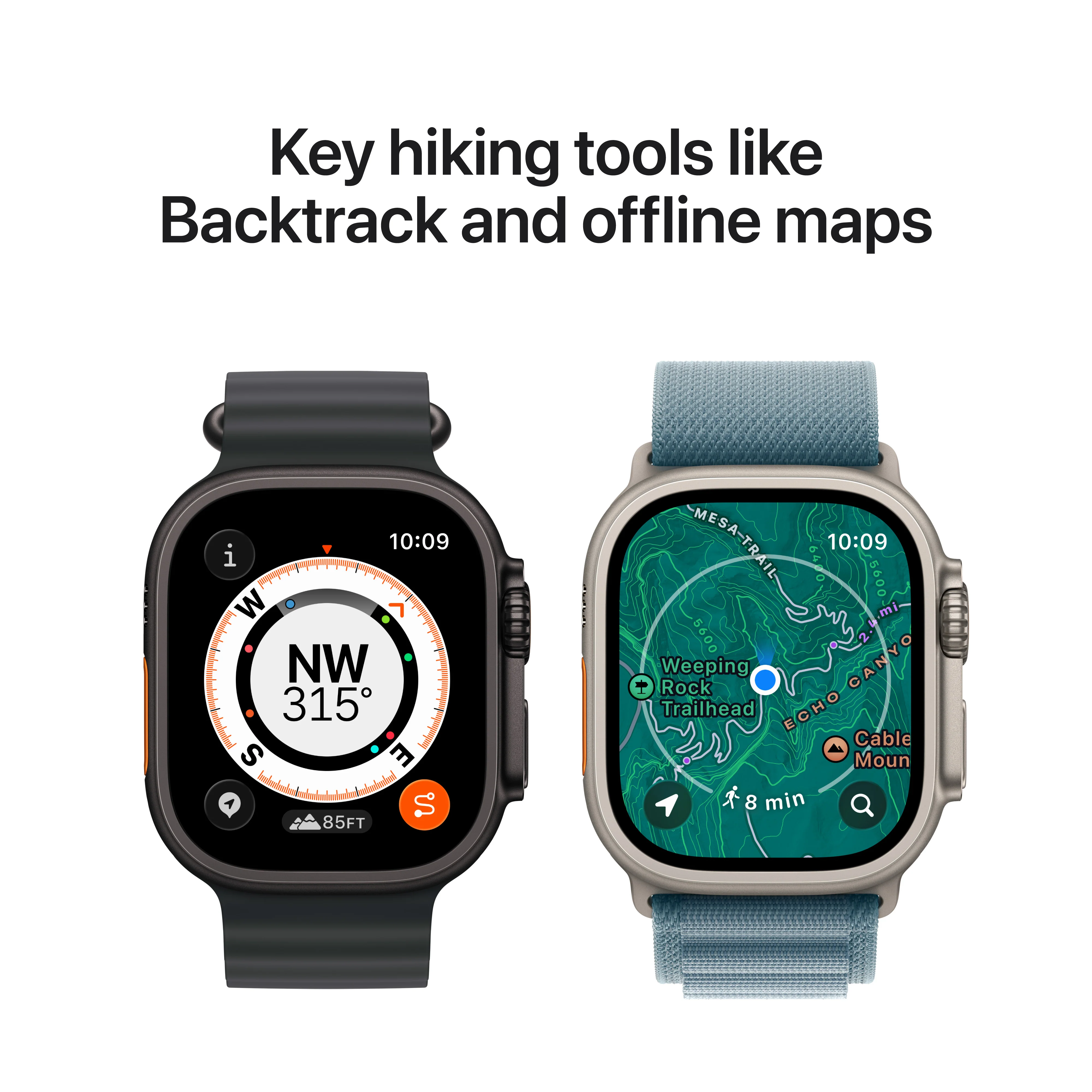 Apple Watch Ultra 3 GPS + Cellular 49mm Black Titanium Case with Black/Charcoal Trail Loop - M/L - Image 5