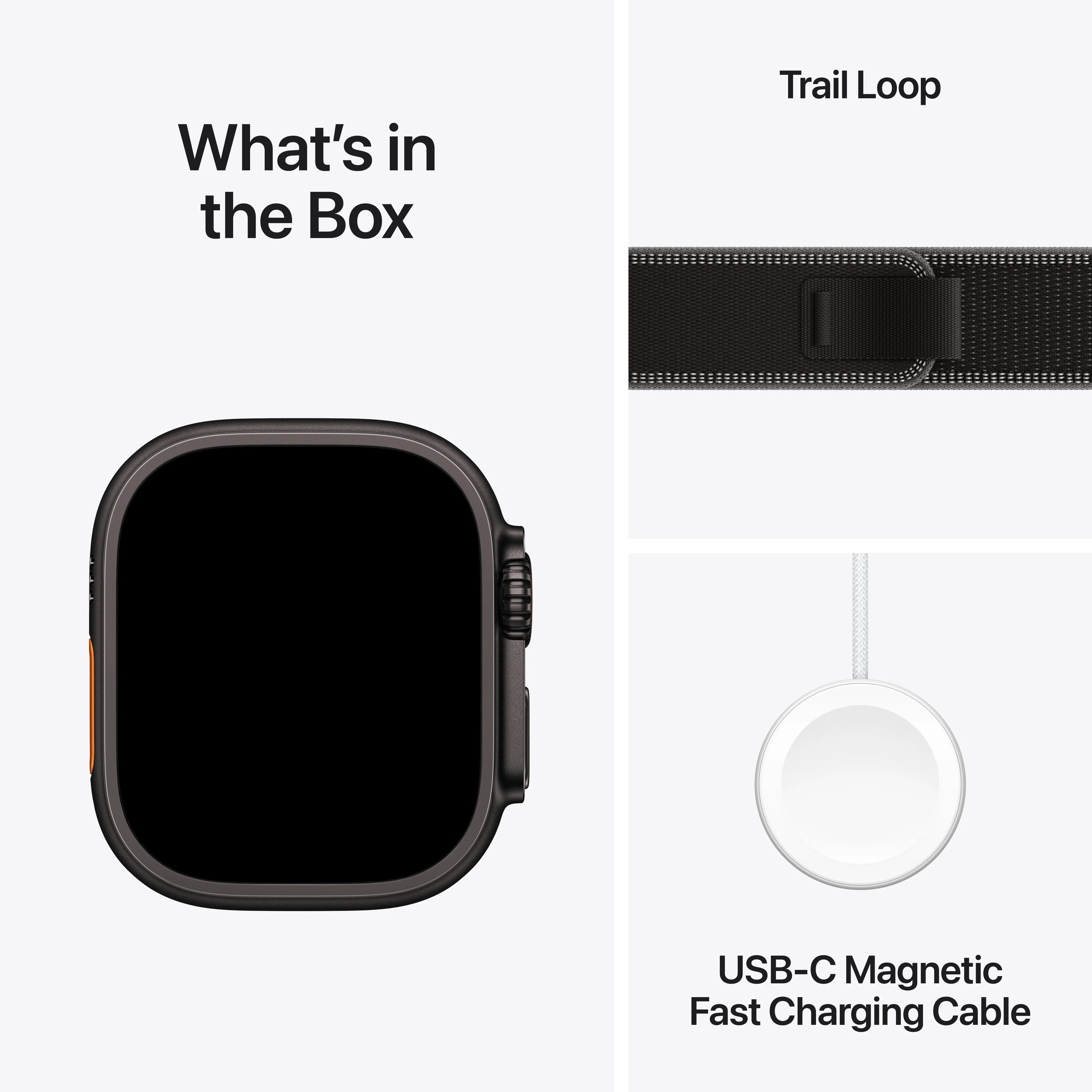 Apple Watch Ultra 3 GPS + Cellular 49mm Black Titanium Case with Black/Charcoal Trail Loop - M/L - Image 8