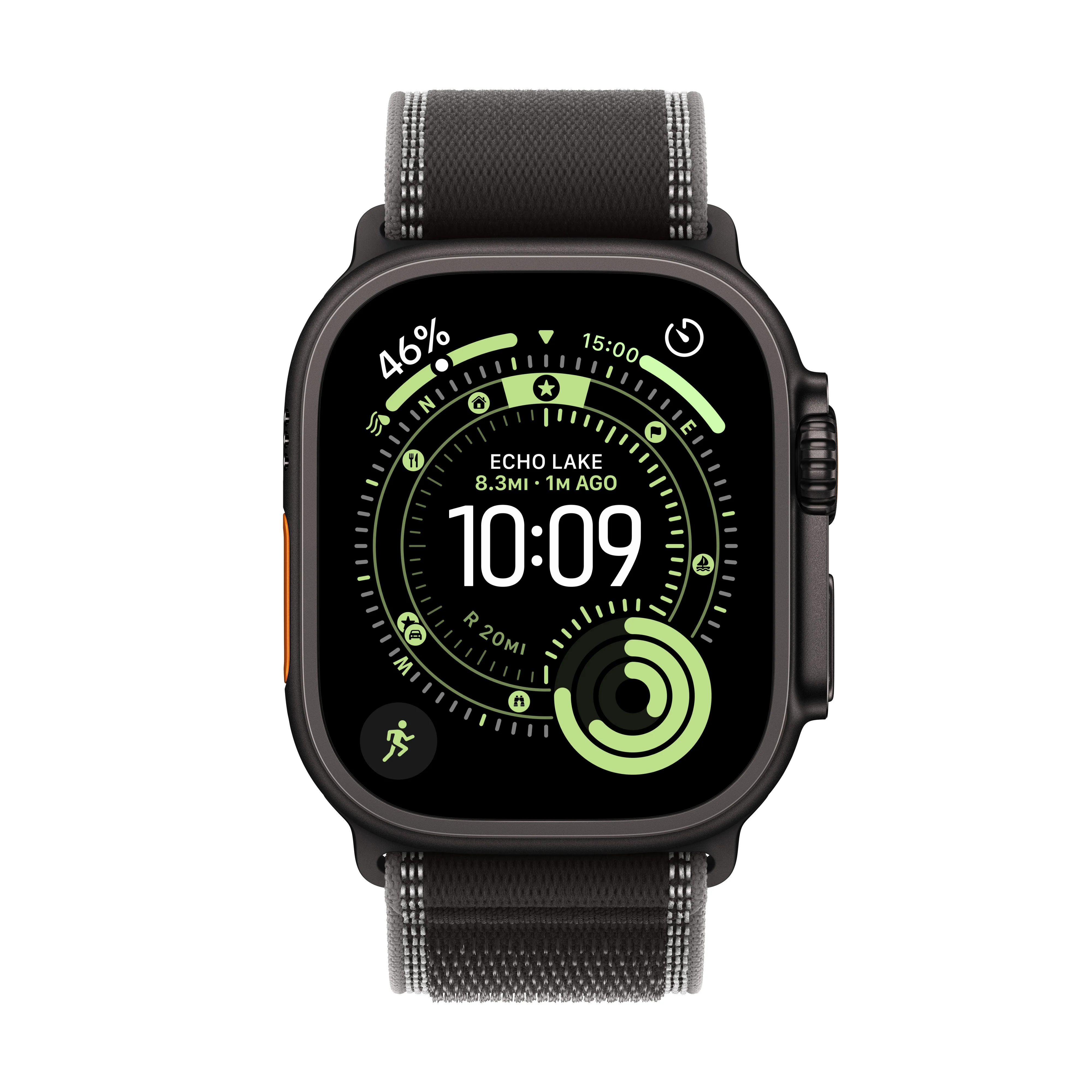 Apple Watch Ultra 3 GPS + Cellular 49mm Black Titanium Case with Black/Charcoal Trail Loop - S/M - Image 2